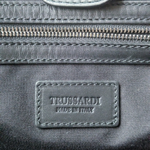 Trussardi 1911 Oversized Black & Gray Tote Bag Italy - Picture 7 of 13